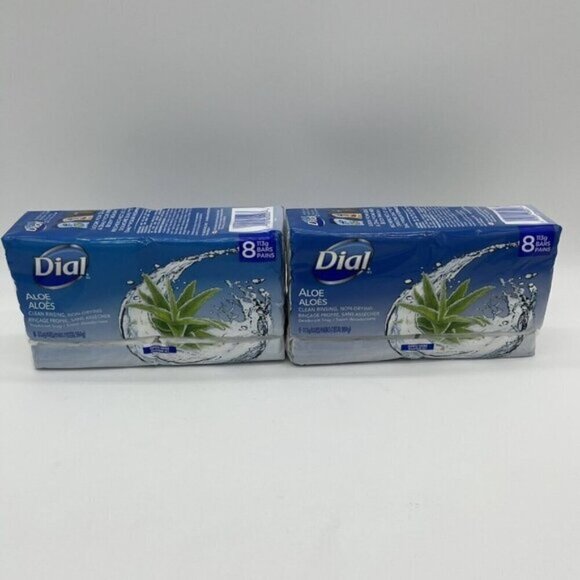 Lot of 2 Dial Deodorant Soap Aloe Clean Rinsing Non Drying 8-Bar Package - Picture 5 of 5